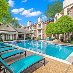 lounge chairs at pool