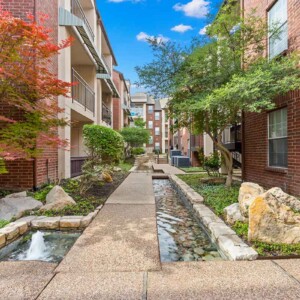 courtyard with running water feature