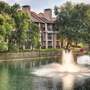 The Lake and fountain at Tonti Lakeside