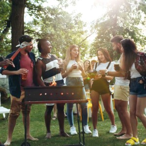 friends around a grill